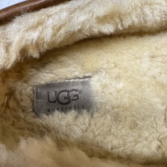 UGG Mens Byron Slippers Size 8.5 Brown Suede Sheepskin Lined Sherpa Leisure - Picture 6 of 6